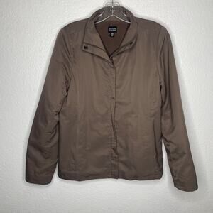 Eileen Fisher Womens Jacket Size S Brown Full Zip Long Sleeve Casual Collared